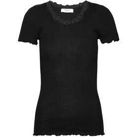 Rosemunde RWBeatha Regular Lace T-shirt, Sort